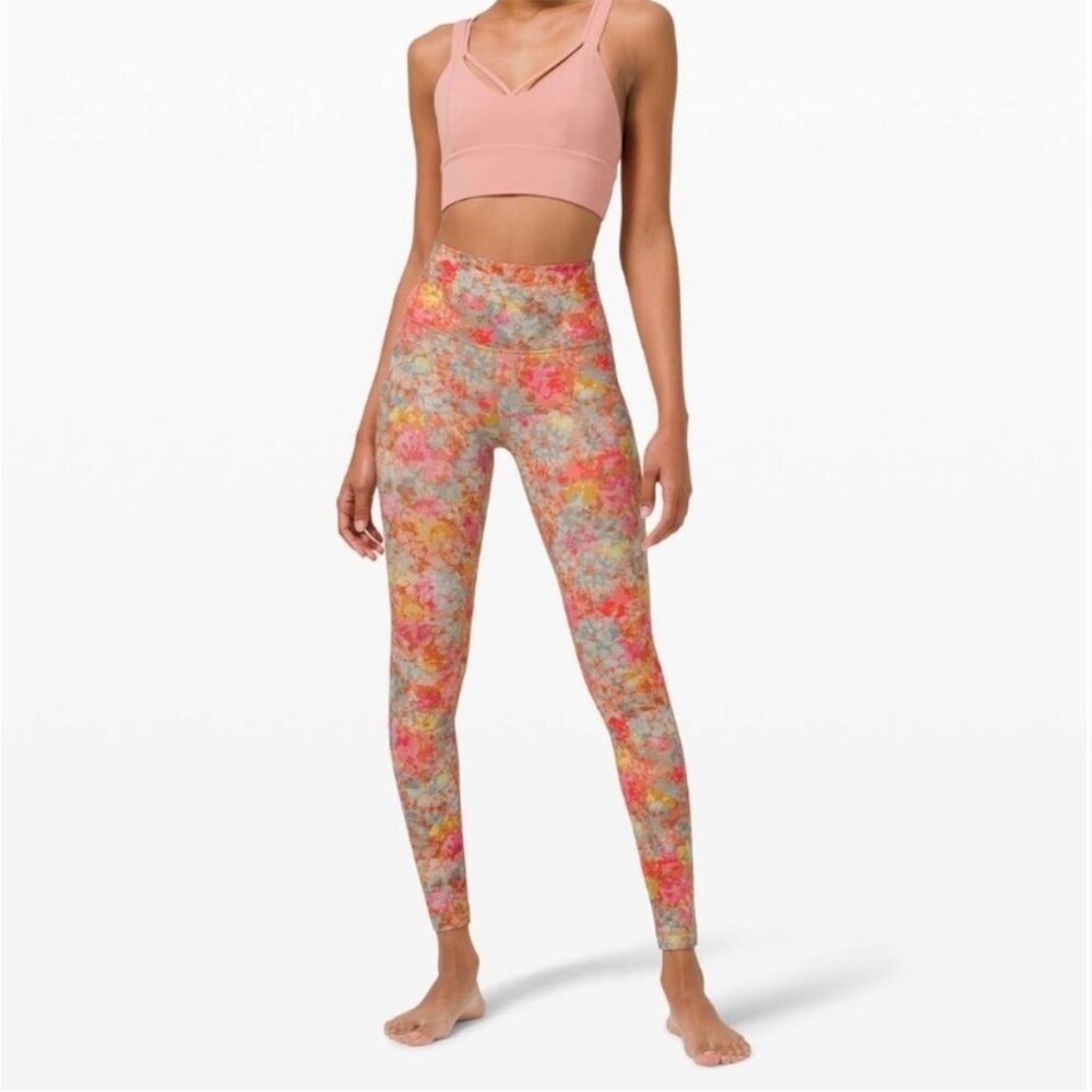 lululemon athletica align Floral Leggings - Pink, Gray, yellow